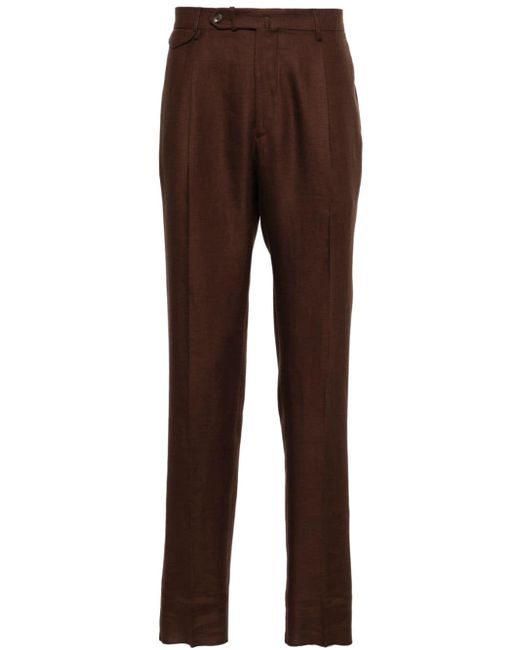 Tagliatore mid-rise tailored linen trousers