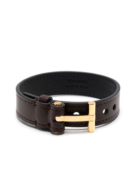 Tom Ford T-fastening leather bracelet