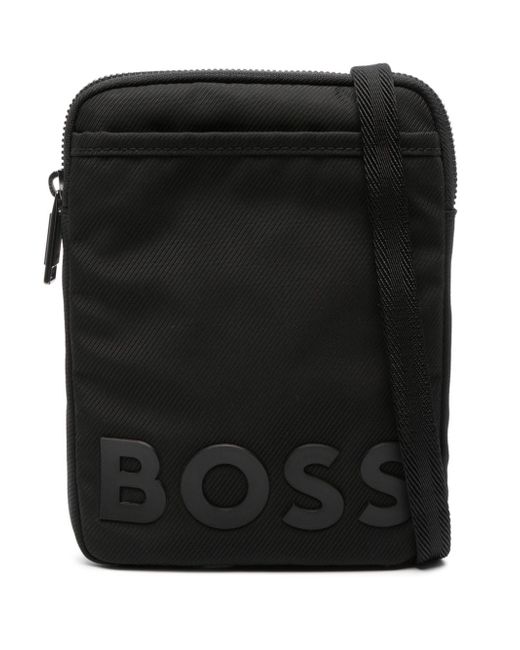 Boss rubberised-logo messenger bag