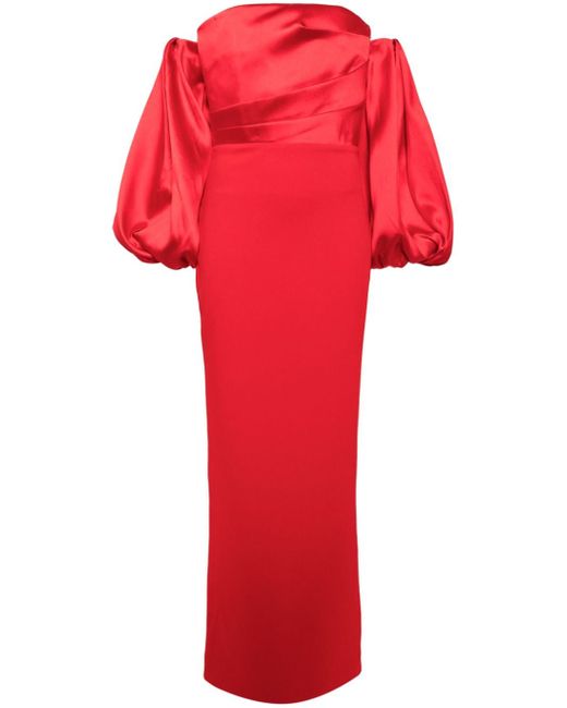 Solace London The Carmen off-shoulder gown