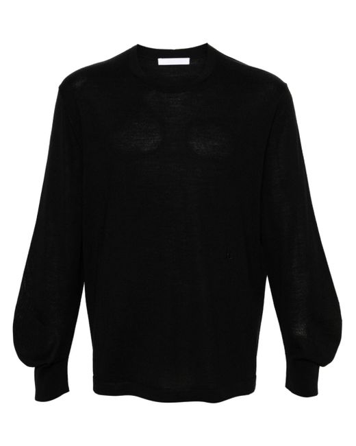 Helmut Lang curve-sleeve fine-knit jumper