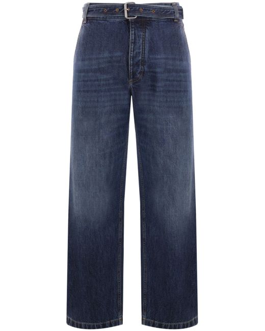Bottega Veneta belted mid-rise straight-leg jeans