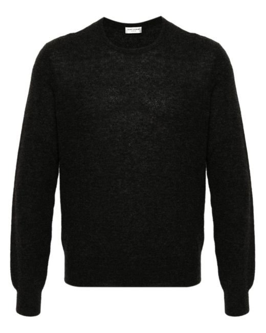 Saint Laurent mélange-effect knitted jumper