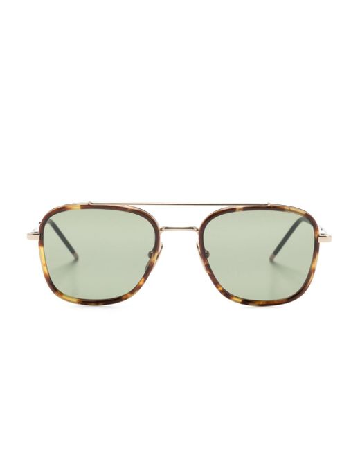 Thom Browne tortoiseshell-detailed pilot-frame sunglasses