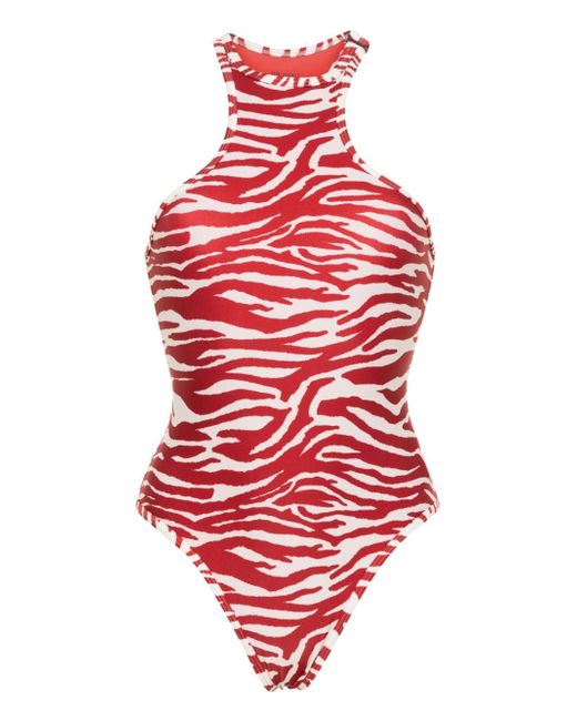 Attico zebra-print swimsuit