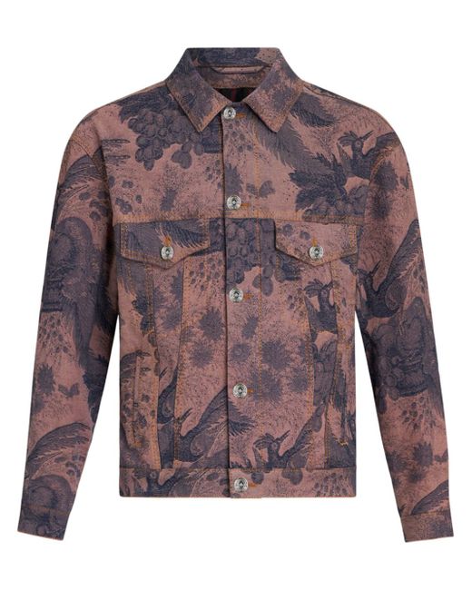 Etro patterned-jacquard denim jacket