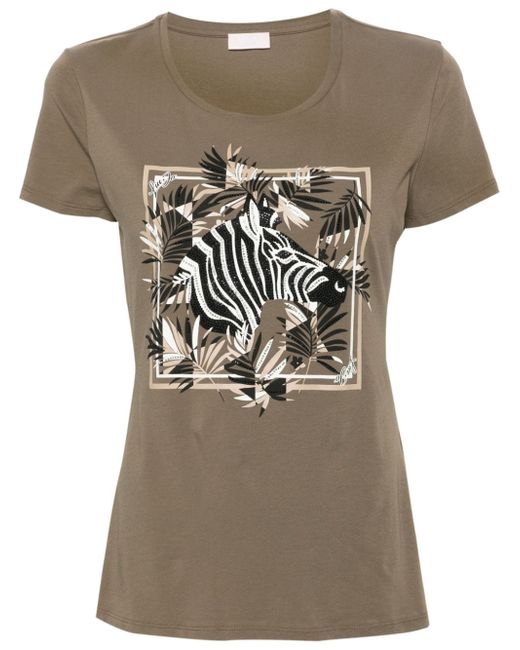 Liu •Jo zebra-print cotton T-shirt