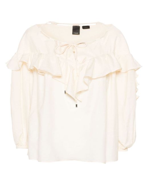 Pinko ruffled-detailing drawstring blouse