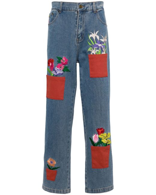 KidSuper Flower Pots straight-leg jeans