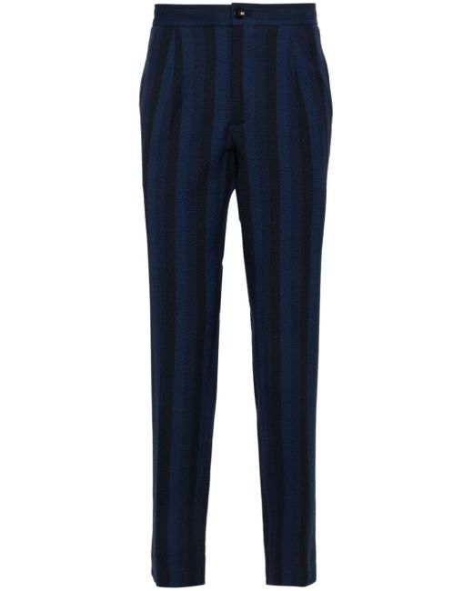 Incotex striped mid-rise tapered trousers