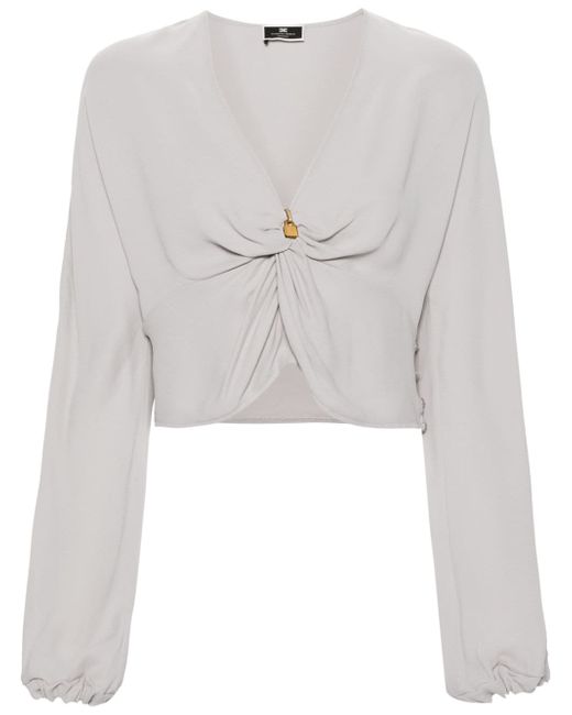 Elisabetta Franchi knot-detail crepe blouse