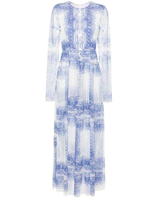 Philosophy di Lorenzo Serafini floral-print mesh maxi dress