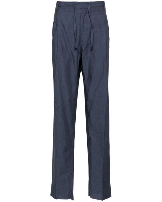 Corneliani drawstring-waist chambray chino trousers