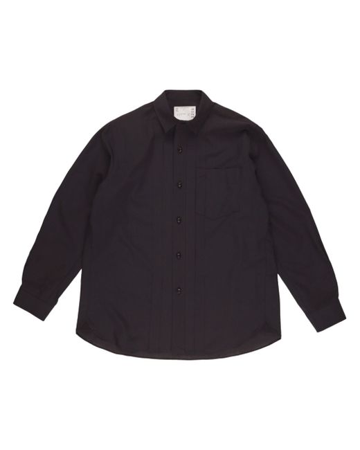 Sacai pleat-detail button-up shirt
