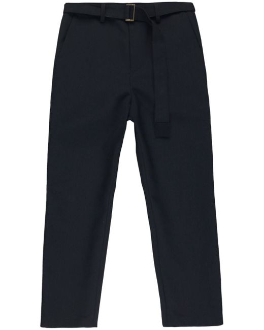 Sacai belted straight-leg trousers