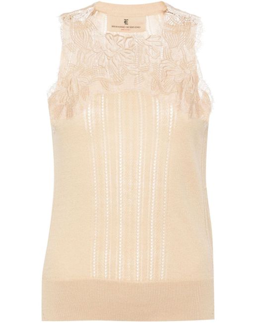 Ermanno Scervino lace-detail knitted top