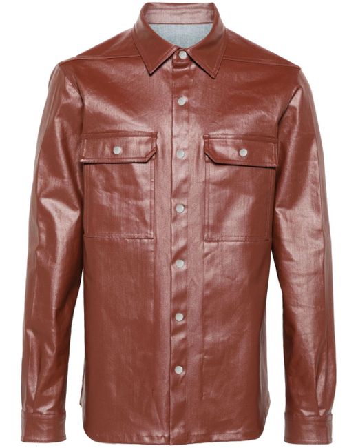 Rick Owens press-stud coated shirt jacket