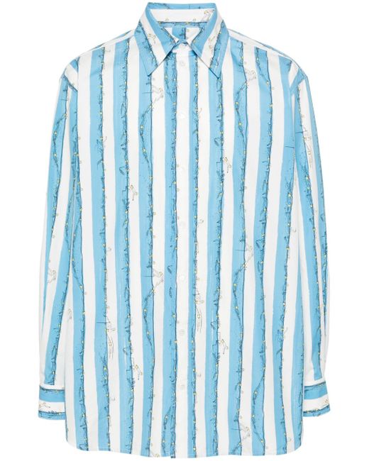 Bottega Veneta swimmers-print striped shirt