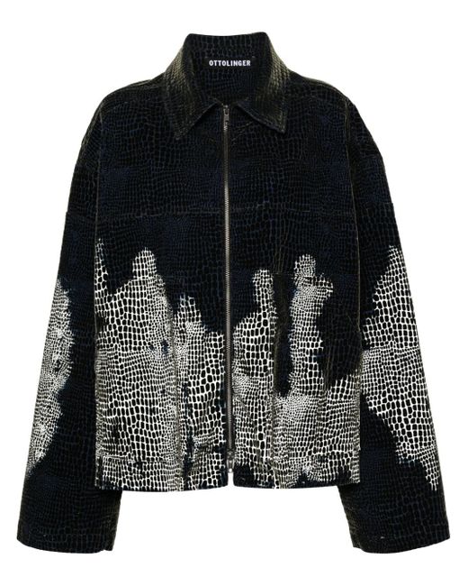 Ottolinger velvet-print denim jacket