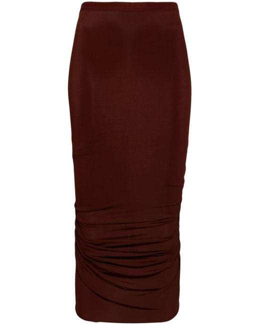 Rick Owens high-waisted ruched midi skirt