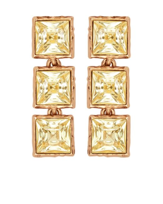 Oscar de la Renta crystal-embellished tennis earrings