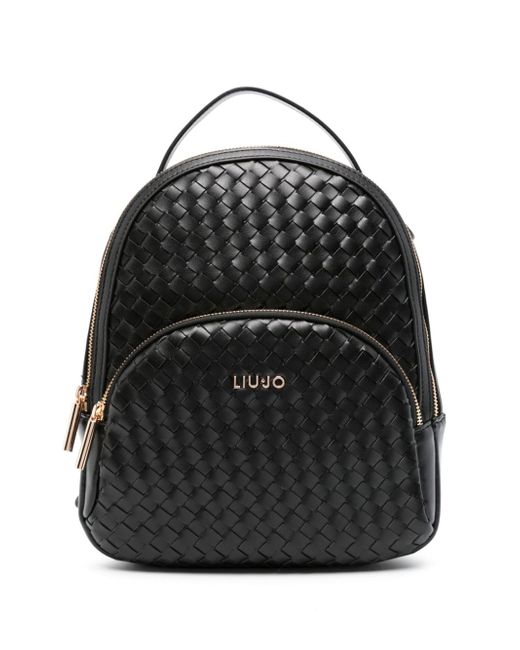 Liu •Jo logo-lettering interwoven backpack