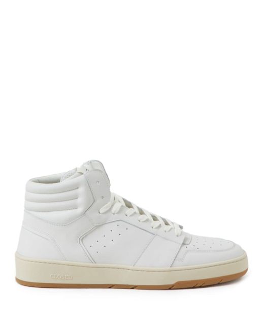 Closed panelled leather high-top sneakers