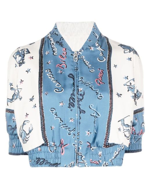 Fendi Astrology-motif silk bomber jacket