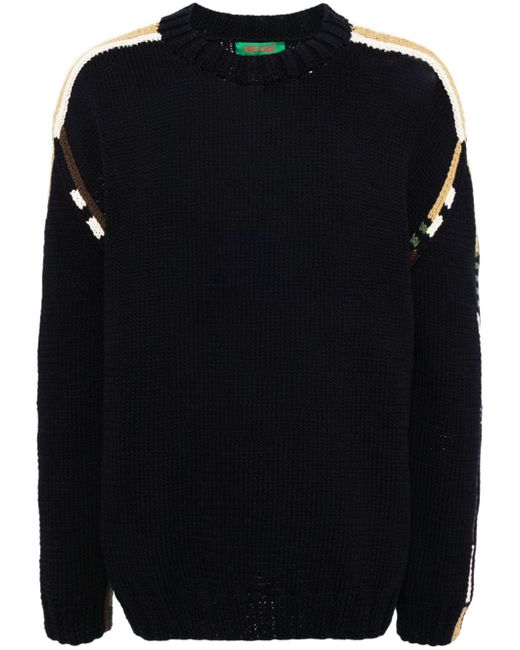Casey Casey pattern-detail cotton-wool jumper