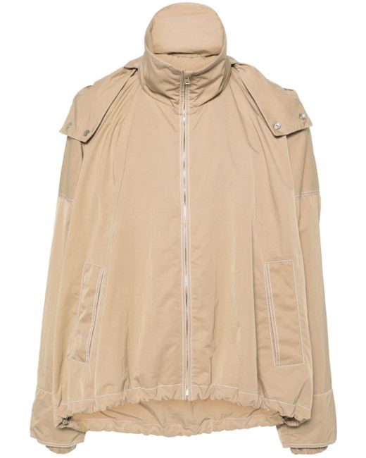 Bottega Veneta hooded contrast-stitching jacket