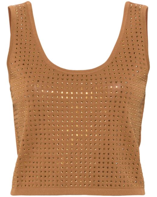 Liu •Jo crystal-embellished knitted top