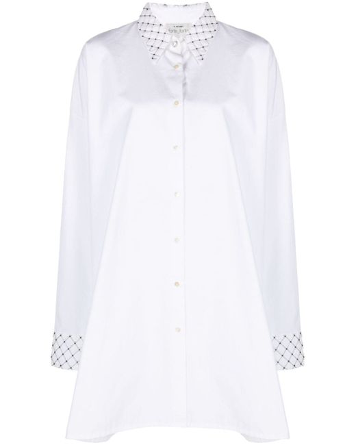 Forte-Forte bead-embellished cotton shirt dress