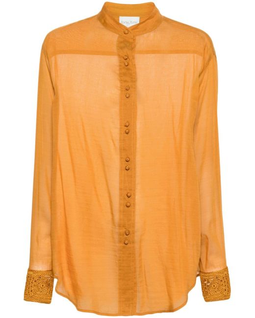 Forte-Forte crochet-detail long-sleeve shirt