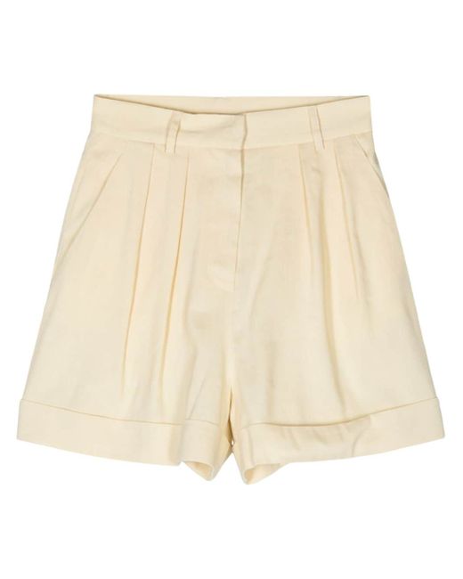 The Andamane pleated linen-blend shorts