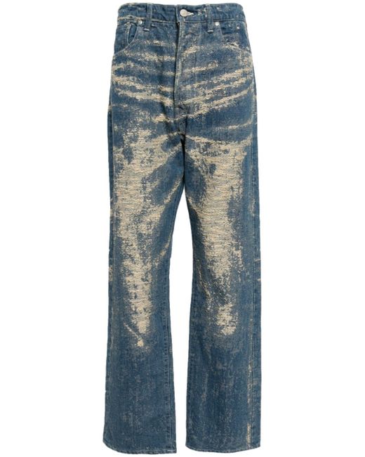 Taakk bleached-effect straight-leg jeans