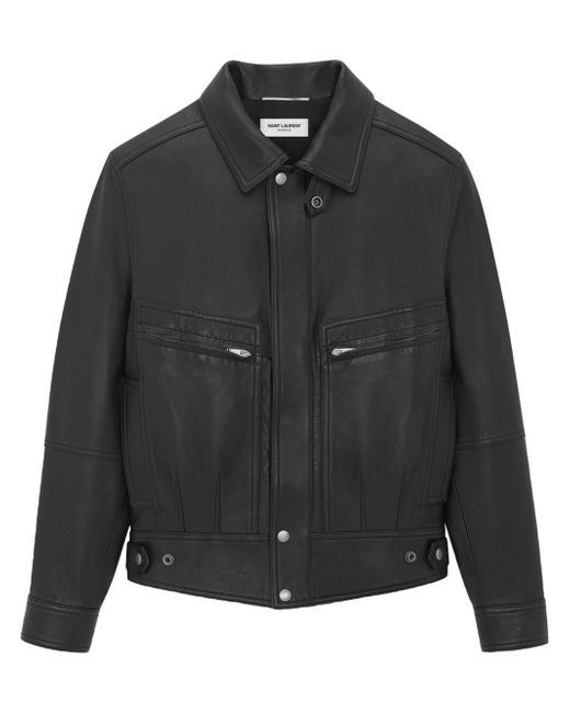 Saint Laurent zip-up leather bomber jacket