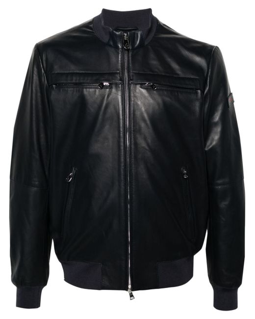 Peuterey zip-up leather bomber jacket