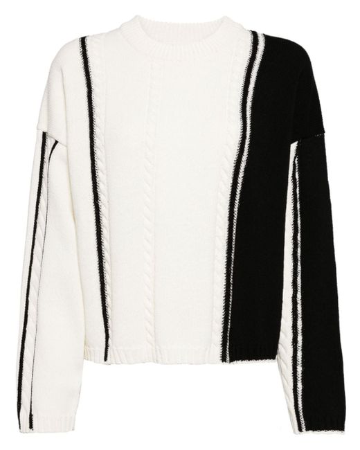 Studio Tomboy cable-knit two-tone jumper