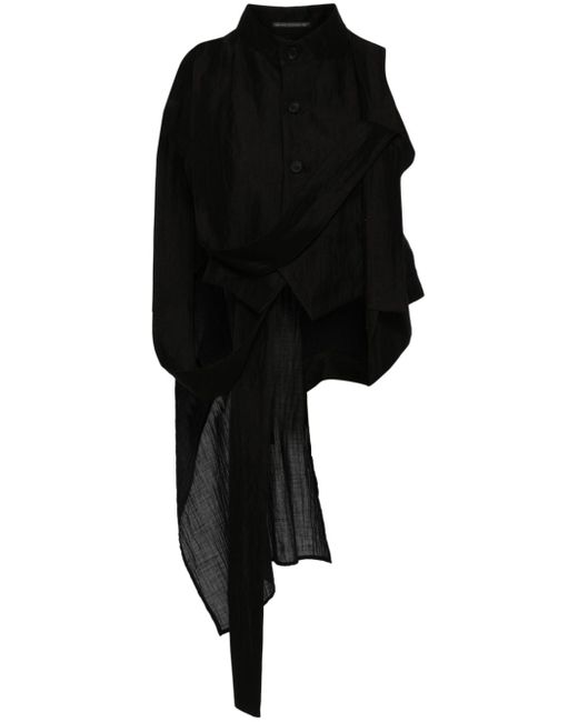 Yohji Yamamoto asymmetric cropped shirt