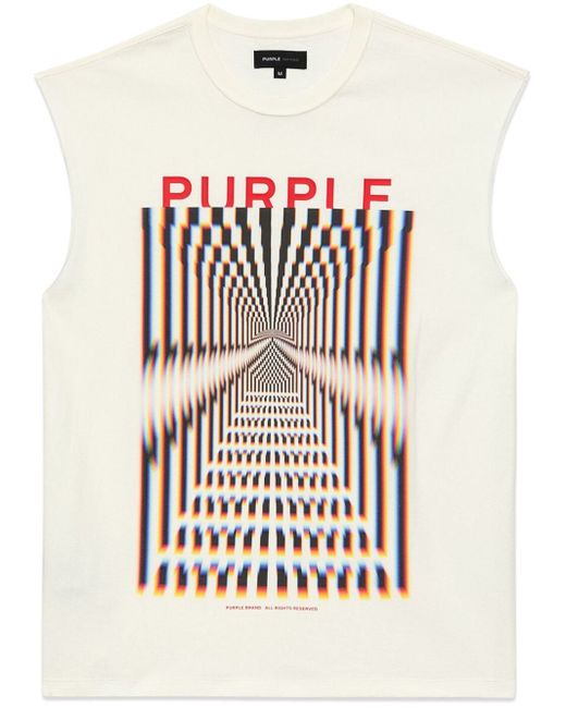 Purple Brand graphic-print muscle tee