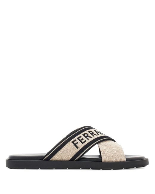 Ferragamo crossover-strap cotton sandals