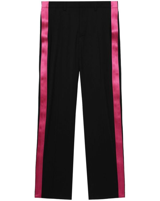 Helmut Lang satin-trimmed wool trousers