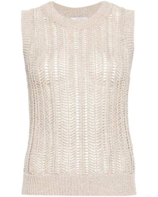 Peserico metallic-threading knitted top