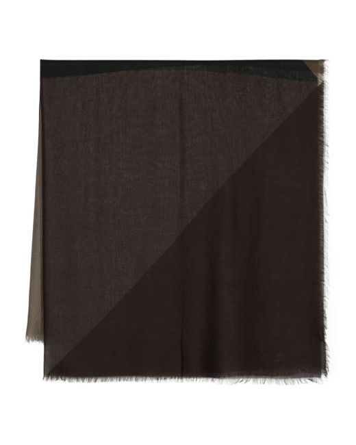 Saint Laurent geometric-print frayed scarf