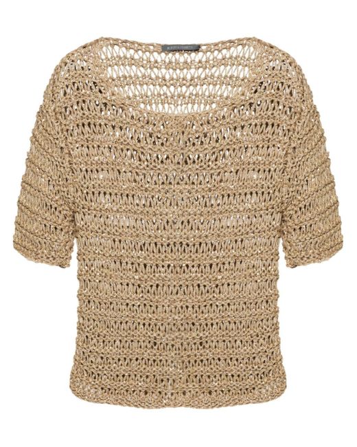 Alberta Ferretti chain link-detail knitted top