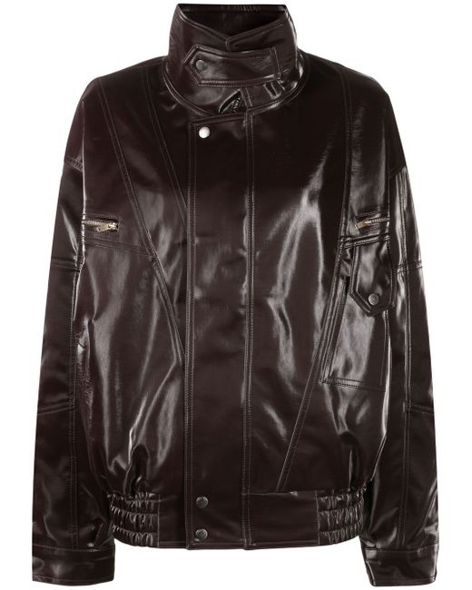 Rejina Pyo high-neck faux-leather jacket