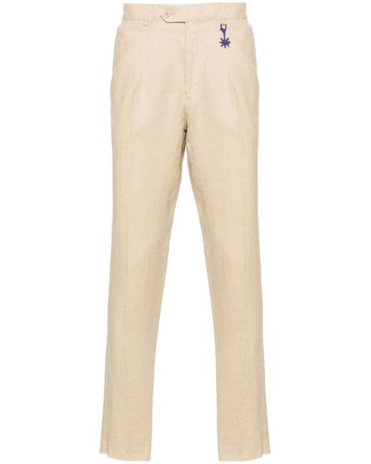 Manuel Ritz mid-rise tailored linen trousers