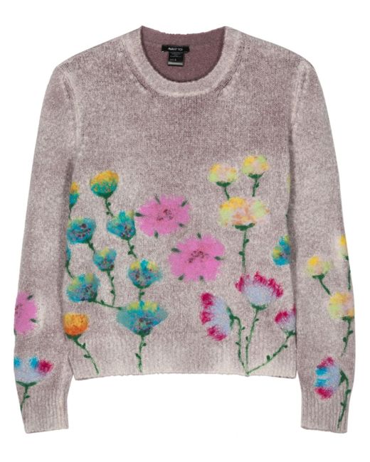 Avant Toi floral intarsia-knit jumper