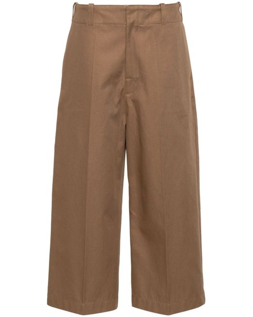 Bottega Veneta cotton twill cropped trousers