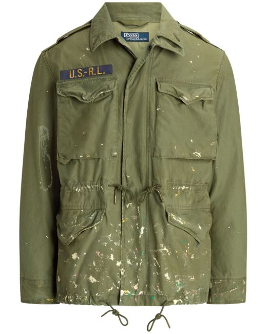 Polo Ralph Lauren paint-splatter twill military jacket